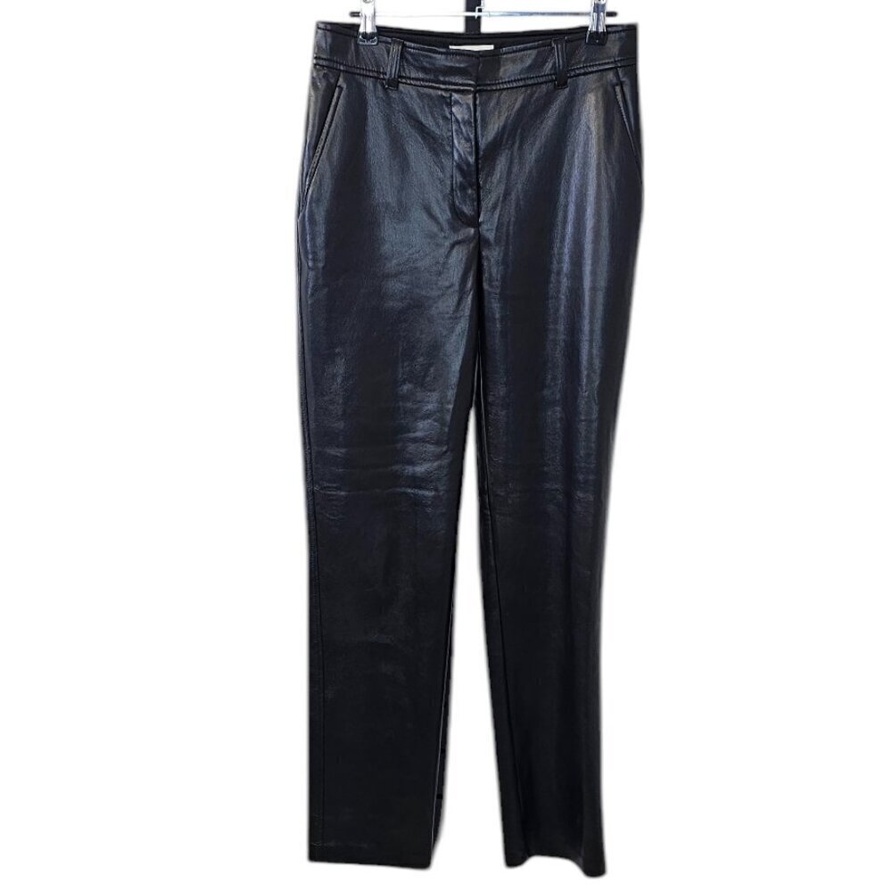 Aritzia Babaton Command Pant, Black, Vegan Leather, Straight Leg, Mobwife Size 6